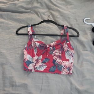 pink floral crop top